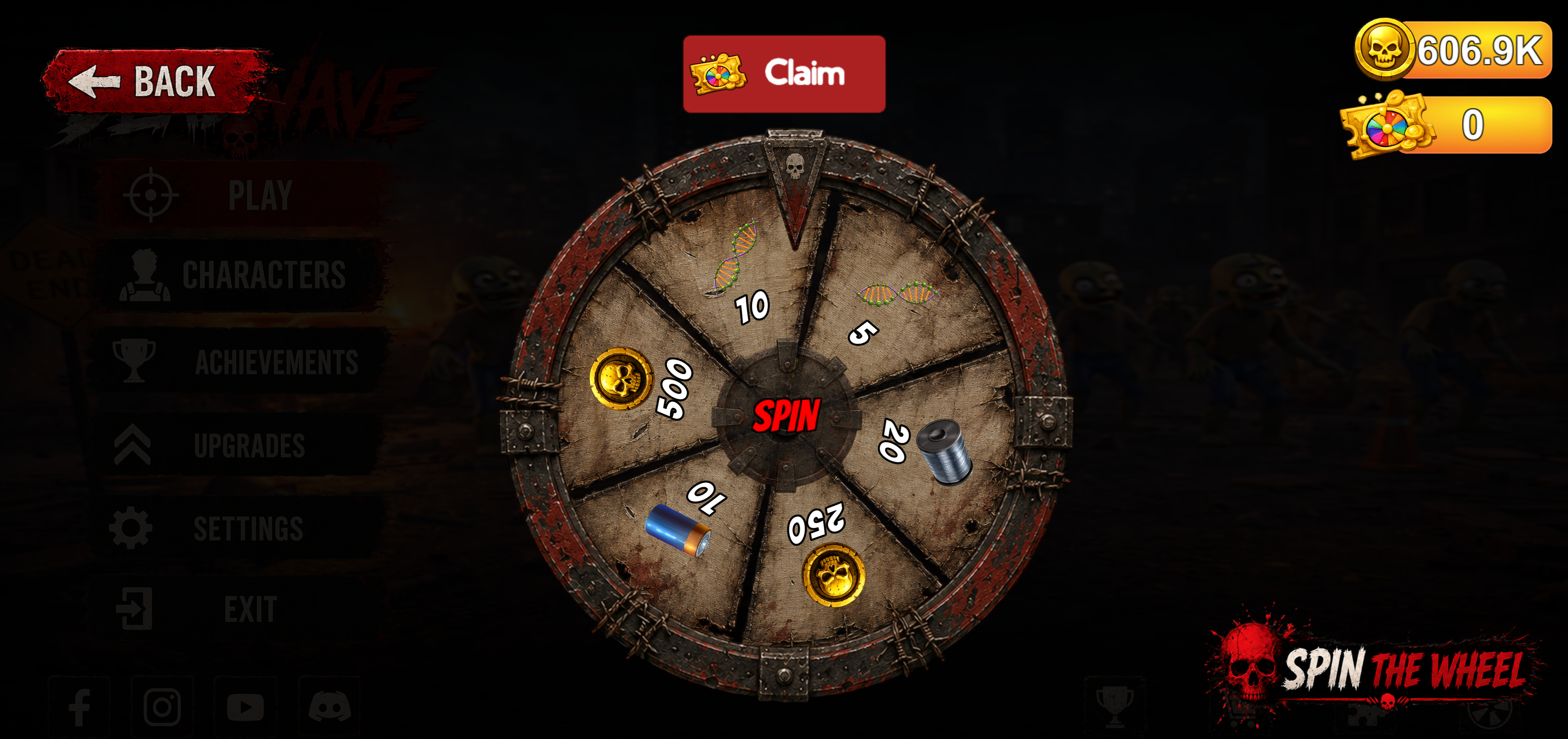 Dead Wave reward wheel